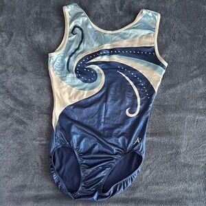 Blue and Cream Swirl Leotard